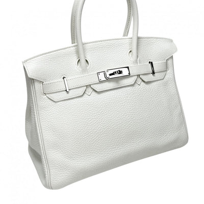 HERMES 爱马仕 Birkin 30 Birkin 30 手提袋Toryon Clemence白色银色硬件