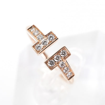 Tiffany & Co. TIFFANY&Co. Diamond Wire Ring T Wire Tiffany & Co. T-ring, pink gold, diamond ring, pink gold