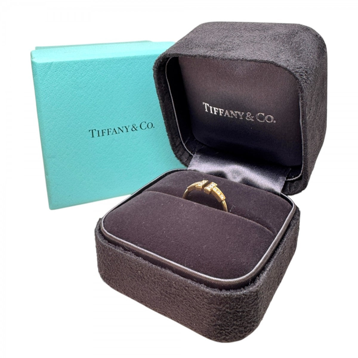 ティファニー TIFFANY&Co. ダイヤモンド ワイヤー リング Tワイヤー ティファニー T リング 指輪 750YG イエローゴールド ダイヤリング　イエローゴールド