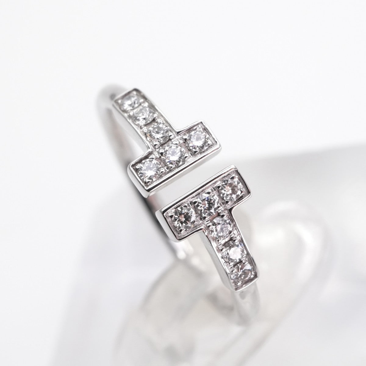 Tiffany & Co. Tiffany＆Co。 Tiffany & Co. T环750WG银T线钻石白金