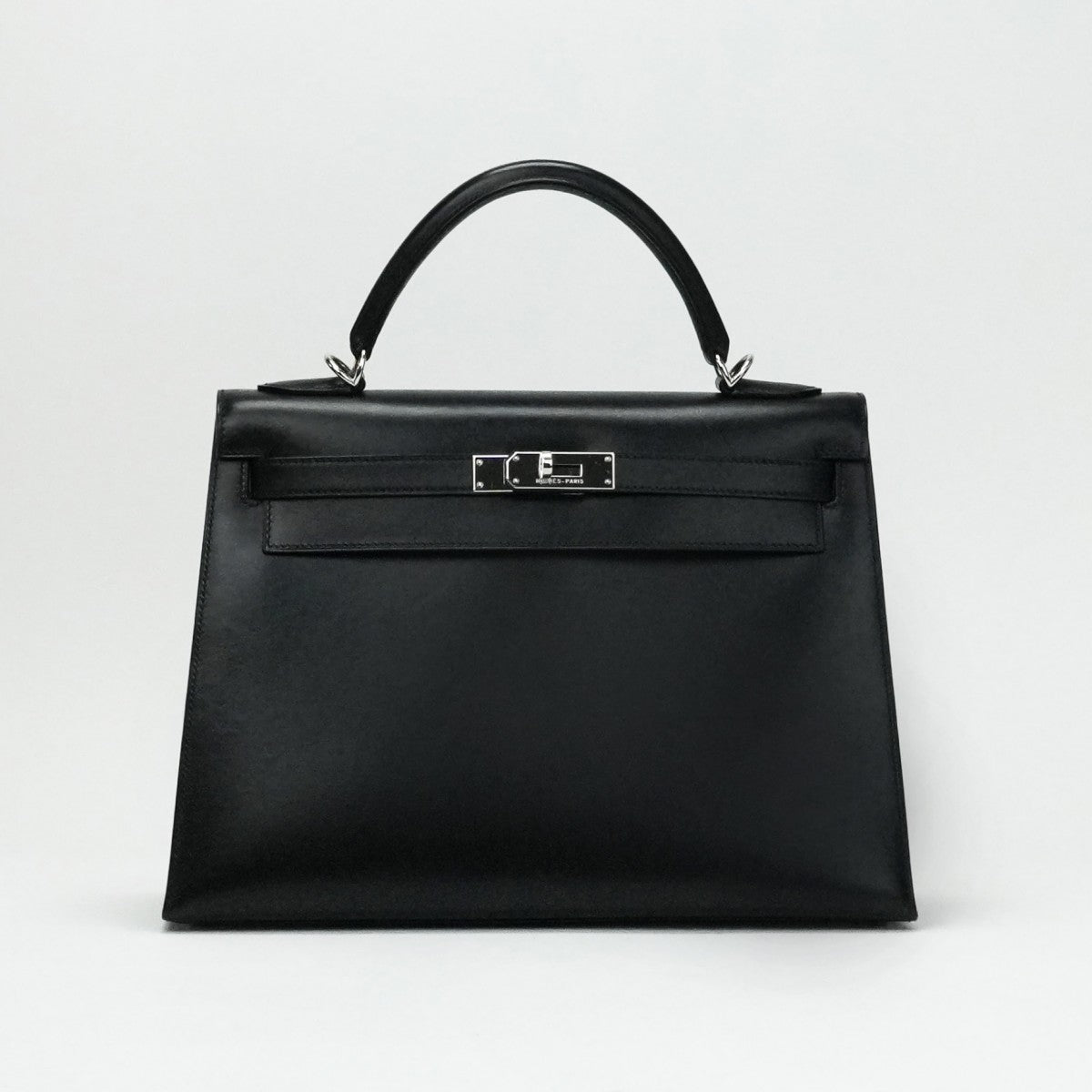 HERMES HERMES Kelly 32 Kelly 32 Bag, Tote Bag, Shoulder Bag, Box Calf, Noir, Black, Silver Hardware