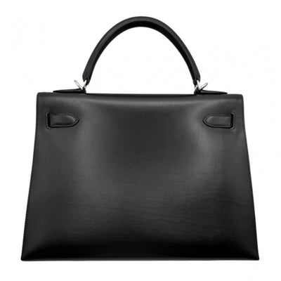 HERMES HERMES Kelly 32 Kelly 32 Bag, Tote Bag, Shoulder Bag, Box Calf, Noir, Black, Silver Hardware