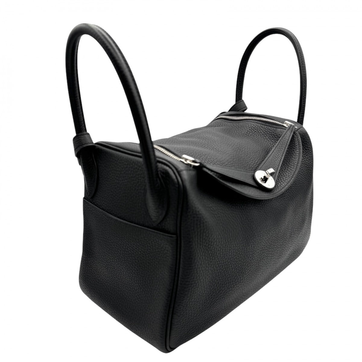 HERMES HERMES Lindy 30 Lindy 30 Bag, Tote bag, Shoulder bag, Toryon Clemence, Noir, Black, Silver hardware