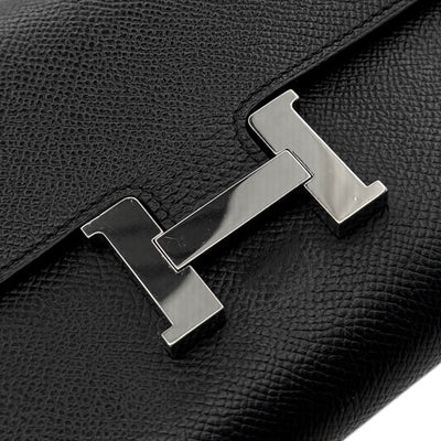 エルメス HERMES コンスタンスロング コンスタンス ロング 財布 長財布 ロングウォレット エプソン ノワール ブラック 黒 シルバー金具