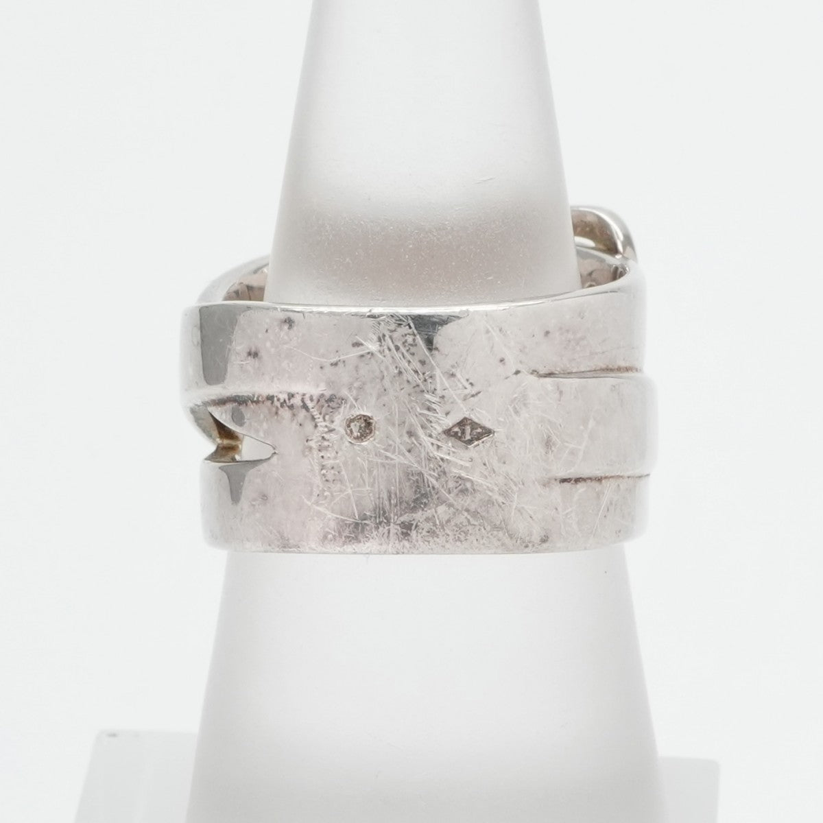 HERMES HERMES Ring Ag925 Silver Belt Motif 3-Link Antique Rare