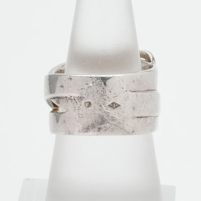 HERMES HERMES Ring Ag925 Silver Belt Motif 3-Link Antique Rare