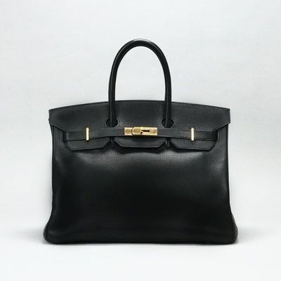 HERMES 헤르메스 Birkin 35 Birkin 35 가방, 토트 백, Ardennes 누아르, 검은 색, 실버 하드웨어