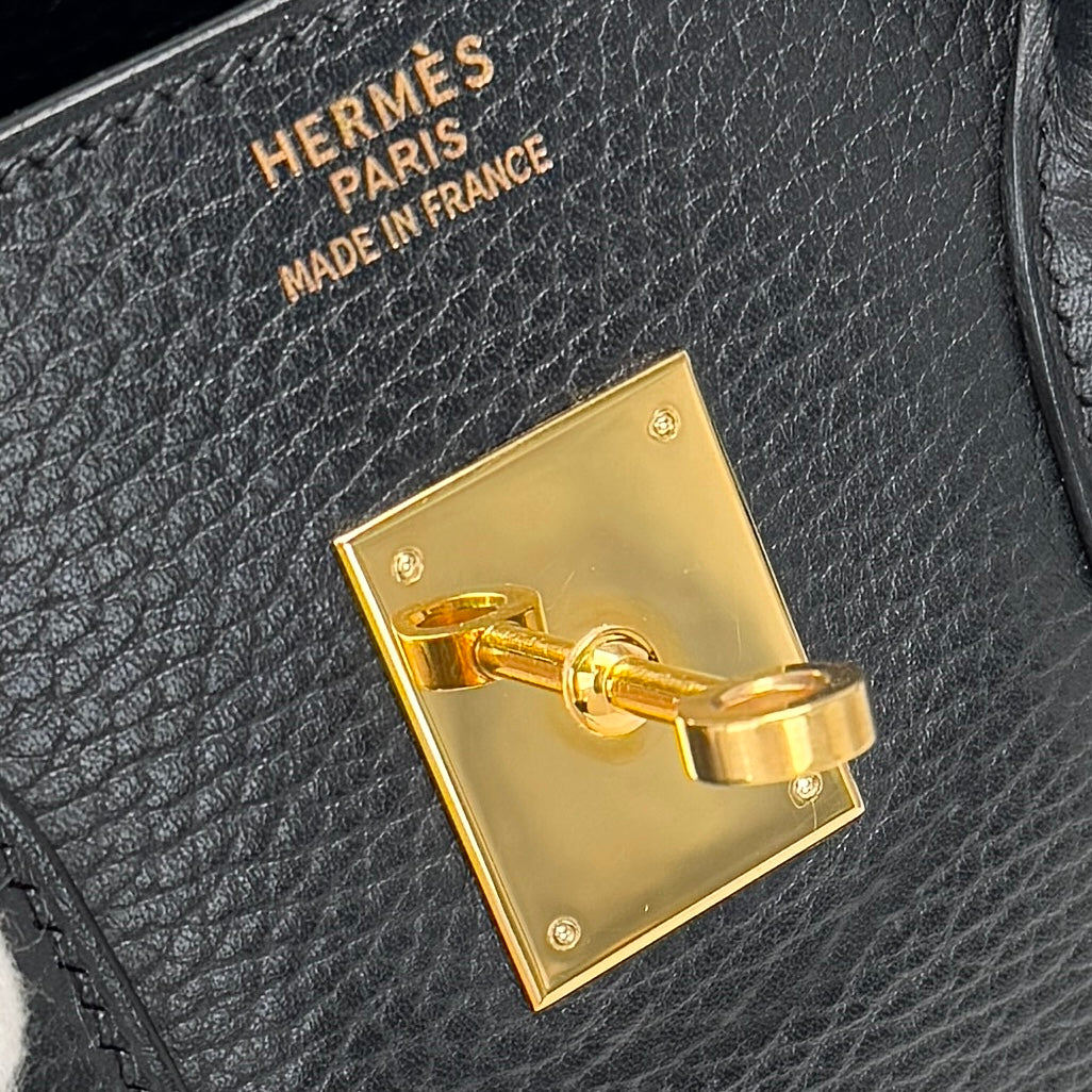 HERMES 헤르메스 Birkin 35 Birkin 35 가방, 토트 백, Ardennes 누아르, 검은 색, 실버 하드웨어