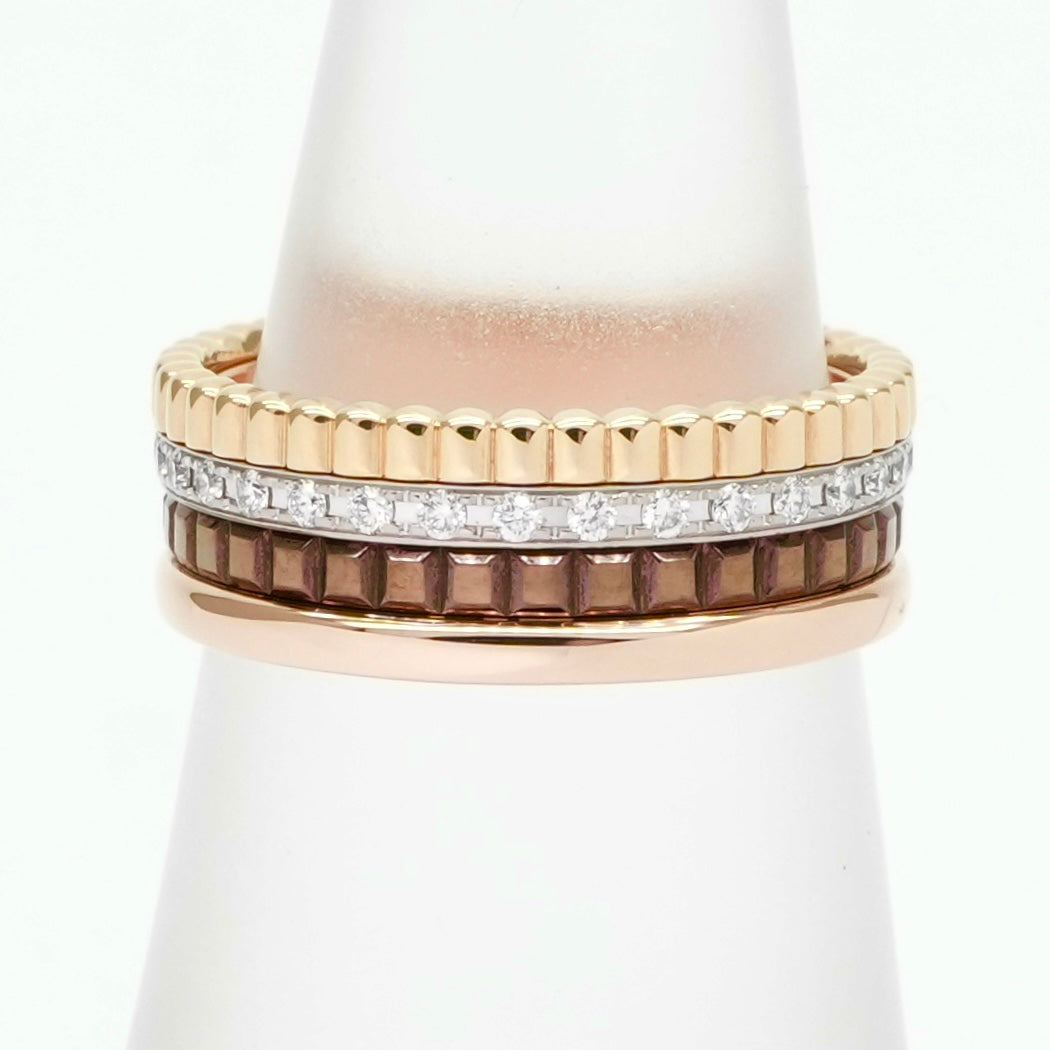 BOUCHERON Boucheron Quatre Classic Ring Small Quatre ring 棕色Quatre Classic Ring 750黄金粉红色的金色白色黄金棕色黄金黄金白色金色粉红色金色棕色PVD