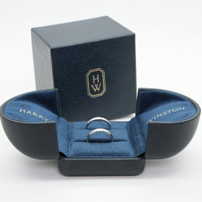 HARRY WINSTON 哈利·温斯顿圆形切割婚姻圆形切割婚姻戒指经典钻石乐队戒指pt950银婚礼戒指婚礼