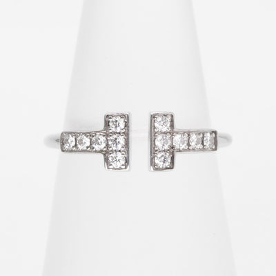 Tiffany & Co. TIFFANY&Co. Wire Ring T-Wire 18K White Gold Tiffany & Co. T-ring 750WG silver T-wire diamond white gold