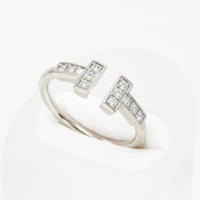 ティファニー TIFFANY&Co. ワイヤー リング Tワイヤー 18K ホワイトゴールド ティファニー T リング 指輪 750WG シルバー Tワイヤー　ダイヤ 　ホワイトゴールド