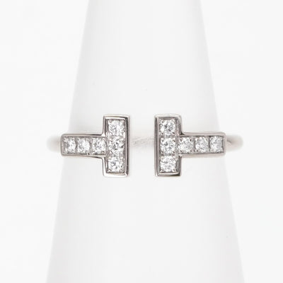 ティファニー TIFFANY&Co. ワイヤー リング Tワイヤー 18K ホワイトゴールド ティファニー T リング 指輪 750WG シルバー Tワイヤー　ダイヤ 　ホワイトゴールド