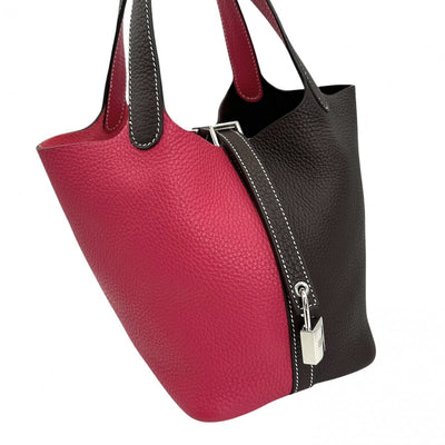 エルメス HERMES ピコタンロックPM カザック ピコタンロック PM ピコタンロック18 バッグ トートバッグ トリヨンクレマンス フランボワーズ ルージュセリエ ブラウン ピンク シルバー金具