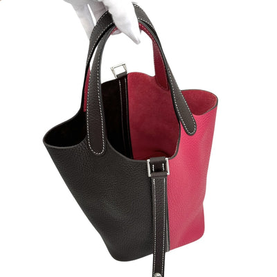 エルメス HERMES ピコタンロックPM カザック ピコタンロック PM ピコタンロック18 バッグ トートバッグ トリヨンクレマンス フランボワーズ ルージュセリエ ブラウン ピンク シルバー金具