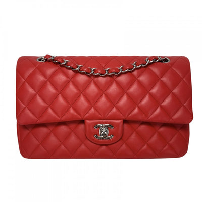 CHANEL CHANEL Matelass? Matelass? 25　Double flapW flapDouble chain　W chain Bag Shoulder Bag Lambskin Red Red Silver Metal Fittings Chain Shoulder Bag Coco Mark Turnlock