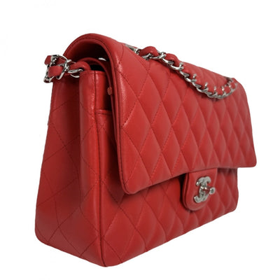 CHANEL CHANEL Matelass? Matelass? 25　Double flapW flapDouble chain　W chain Bag Shoulder Bag Lambskin Red Red Silver Metal Fittings Chain Shoulder Bag Coco Mark Turnlock