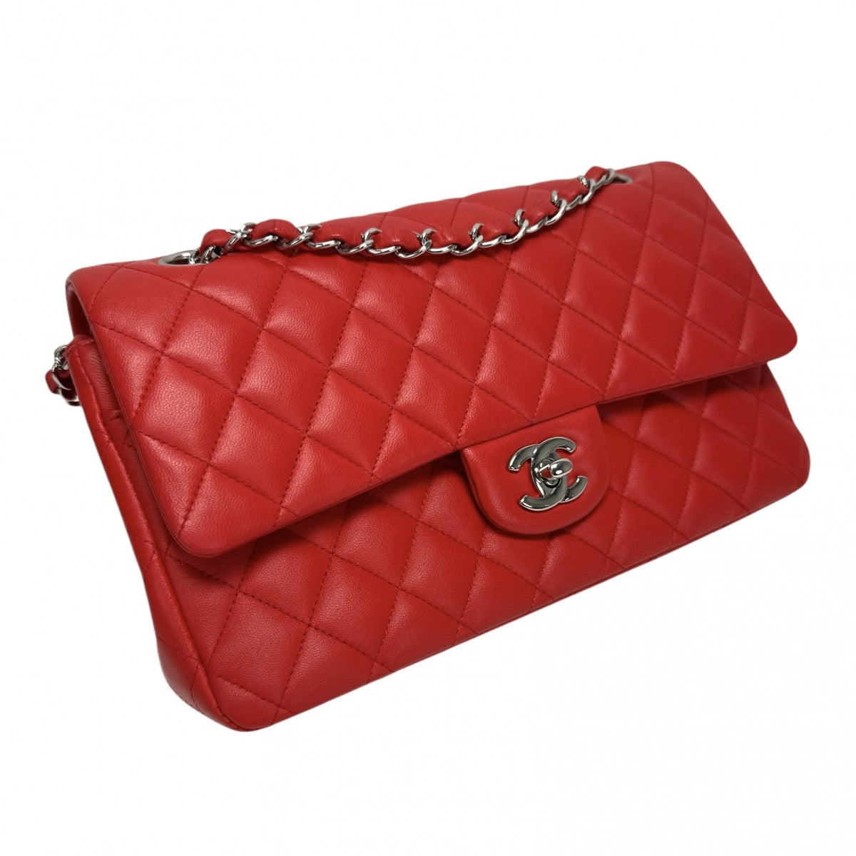 CHANEL CHANEL Matelass? Matelass? 25　Double flapW flapDouble chain　W chain Bag Shoulder Bag Lambskin Red Red Silver Metal Fittings Chain Shoulder Bag Coco Mark Turnlock