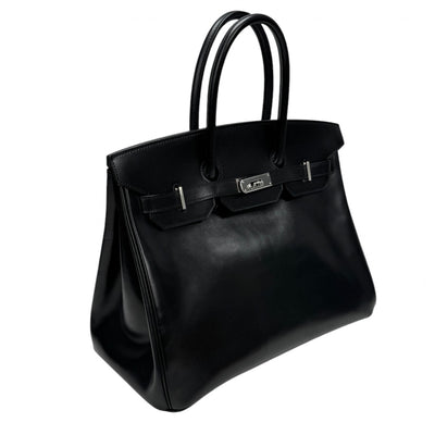 HERMES HERMES Birkin 35 Birkin 35 Bag, Tote Bag, Box Calf, Noir, Black, Silver Fittings