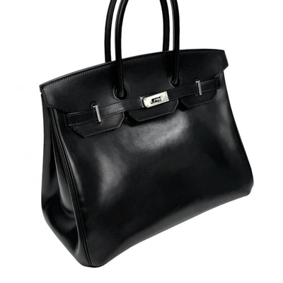 HERMES HERMES Birkin 35 Birkin 35 Bag, Tote Bag, Box Calf, Noir, Black, Silver Fittings