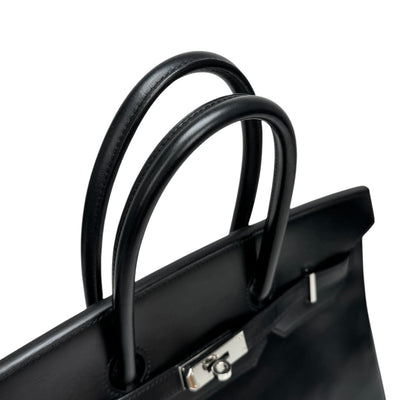 HERMES HERMES Birkin 35 Birkin 35 Bag, Tote Bag, Box Calf, Noir, Black, Silver Fittings