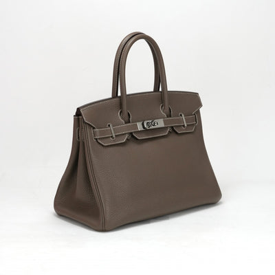 HERMES 爱马仕 Birkin 30 Birkin 30 手提袋Torillon Clemence Etoup灰色银硬件