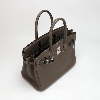 HERMES 爱马仕 Birkin 30 Birkin 30 手提袋Torillon Clemence Etoup灰色银硬件