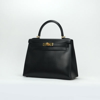 エルメス HERMES ケリー28 ケリー 28 バッグ トートバッグ ショルダーバッグ ボックスカーフ ノワール ブラック 黒 ゴールド金具