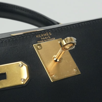 エルメス HERMES ケリー28 ケリー 28 バッグ トートバッグ ショルダーバッグ ボックスカーフ ノワール ブラック 黒 ゴールド金具