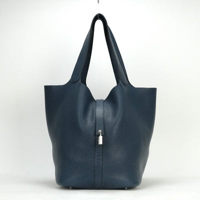 HERMES HERMES Picotin lock TGM Picotin lock TGM Picotin Tote bag Toryon Clemence blue silver hardware