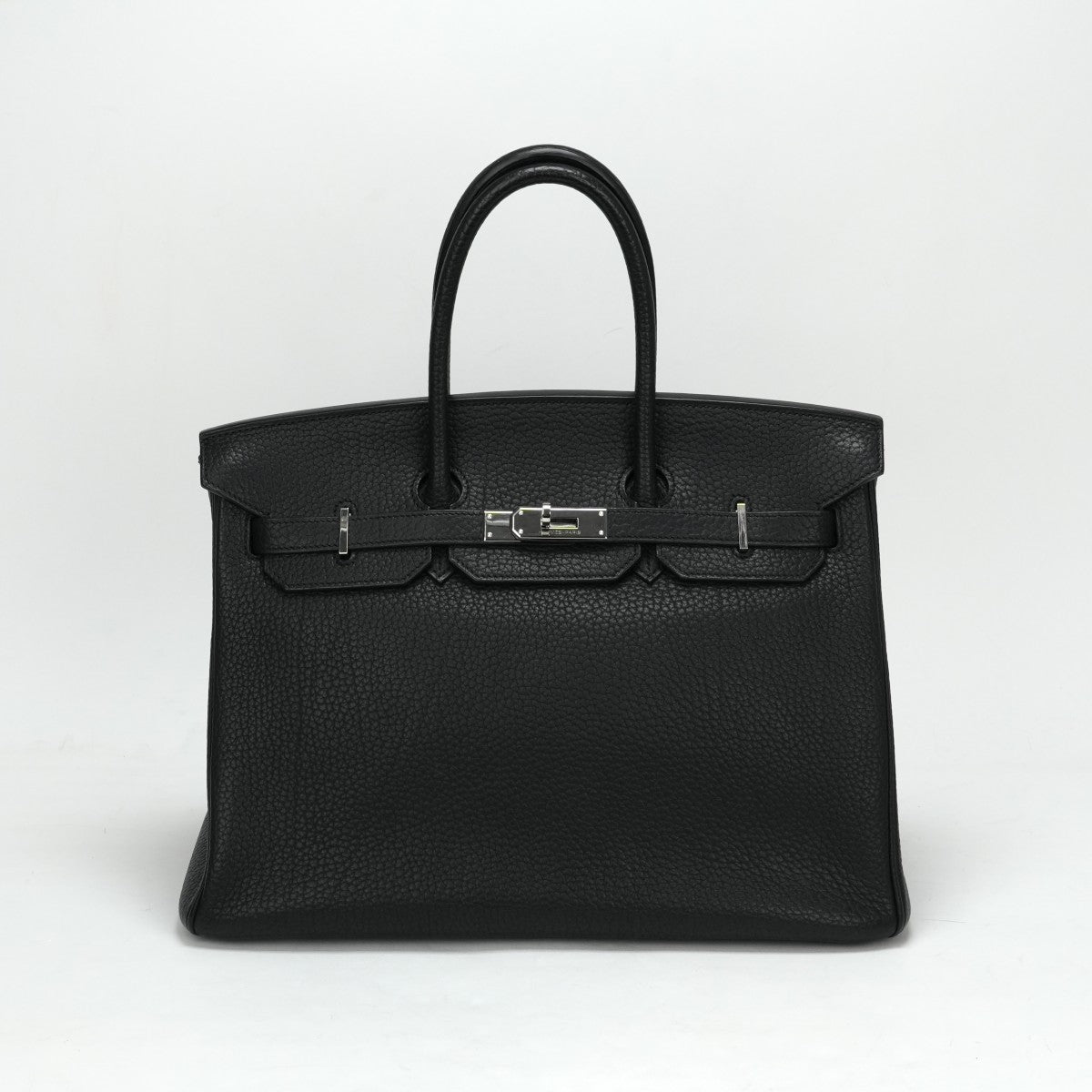 HERMES 헤르메스 Birkin 35 Birkin 35 가방, 토트 백, 피요르드, 느와르, 검은 색, 실버 피팅