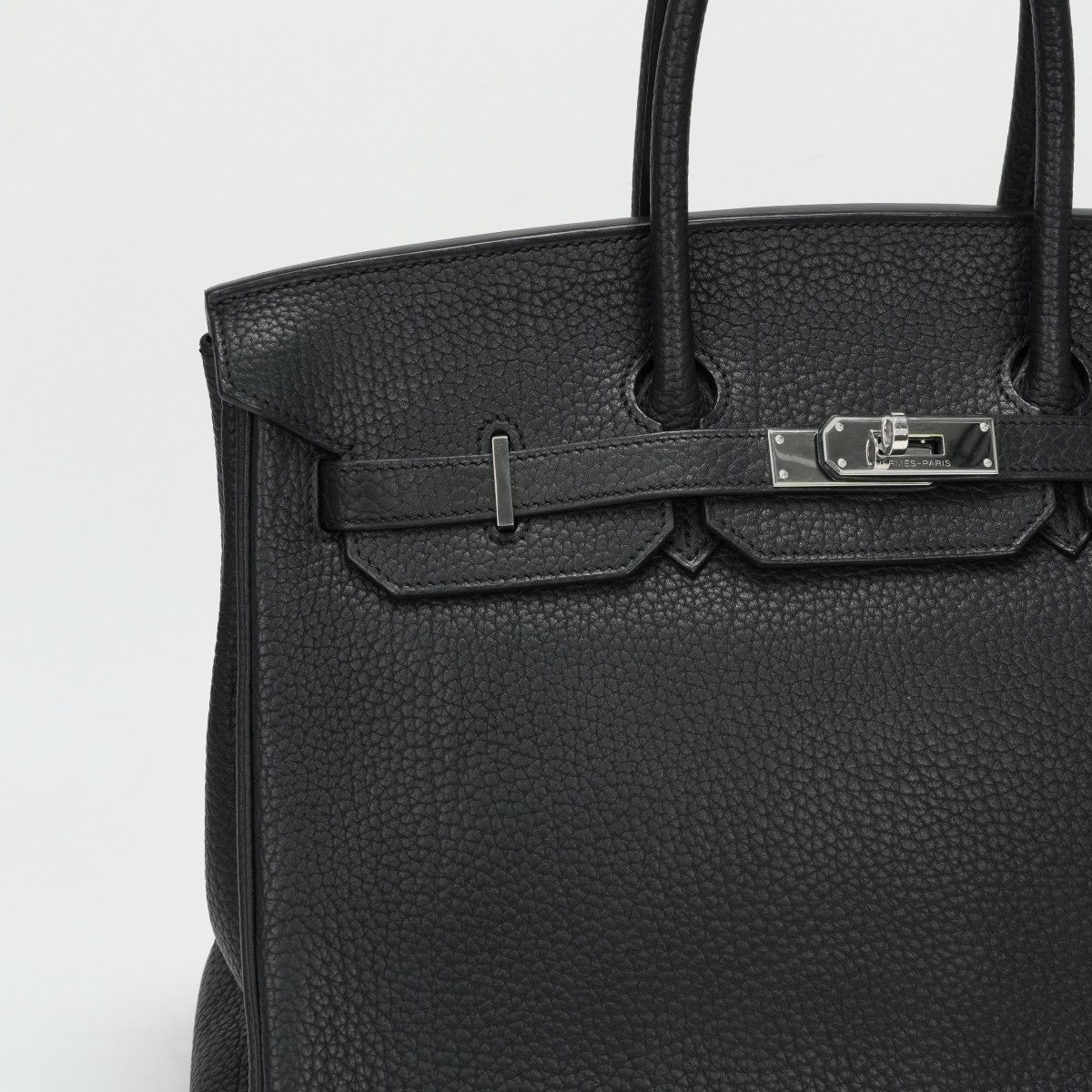 HERMES 헤르메스 Birkin 35 Birkin 35 가방, 토트 백, 피요르드, 느와르, 검은 색, 실버 피팅