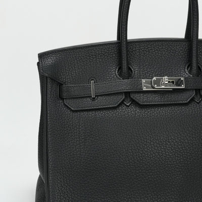 HERMES HERMES Birkin 35 Birkin 35 Bag, Tote Bag, Fjord, Noir, Black, Silver Fittings