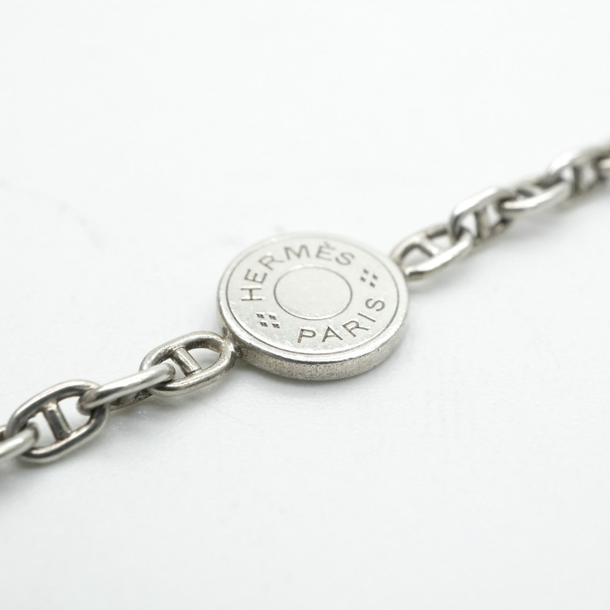 HERMES 헤르메스 세리에 목걸이 펜던트 초커 925 실버 실버 미니Chaine d'Ancre Chaine d'Ancre미니 사슬 d 'ancle ttpm 빈티지 골동품 희귀 희귀