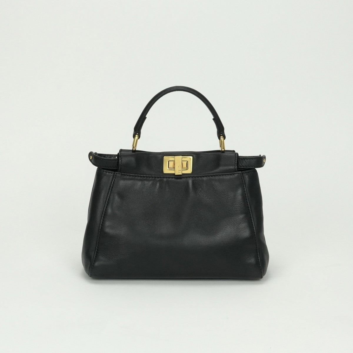 FENDI FENDI Peekaboo small Mini peekaboo Peekaboo mini Bag, Tote Bag, Shoulder Bag, Leather, Black, Black, Gold Hardware, 2-way Handbag