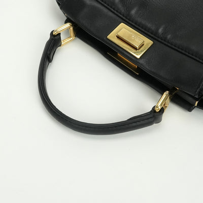 FENDI FENDI Peekaboo small Mini peekaboo Peekaboo mini Bag, Tote Bag, Shoulder Bag, Leather, Black, Black, Gold Hardware, 2-way Handbag