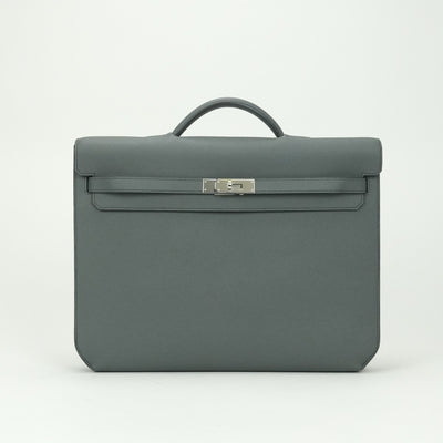エルメス HERMES ケリーデペッシュ36 ケリーデペッシュ 36 バッグ ビジネスバッグ ブリーフケース エプソン ヴェールアマンド Vert Amande グリーン green シルバー金具 ヴォーエプソン