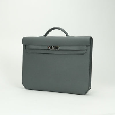 エルメス HERMES ケリーデペッシュ36 ケリーデペッシュ 36 バッグ ビジネスバッグ ブリーフケース エプソン ヴェールアマンド Vert Amande グリーン green シルバー金具 ヴォーエプソン