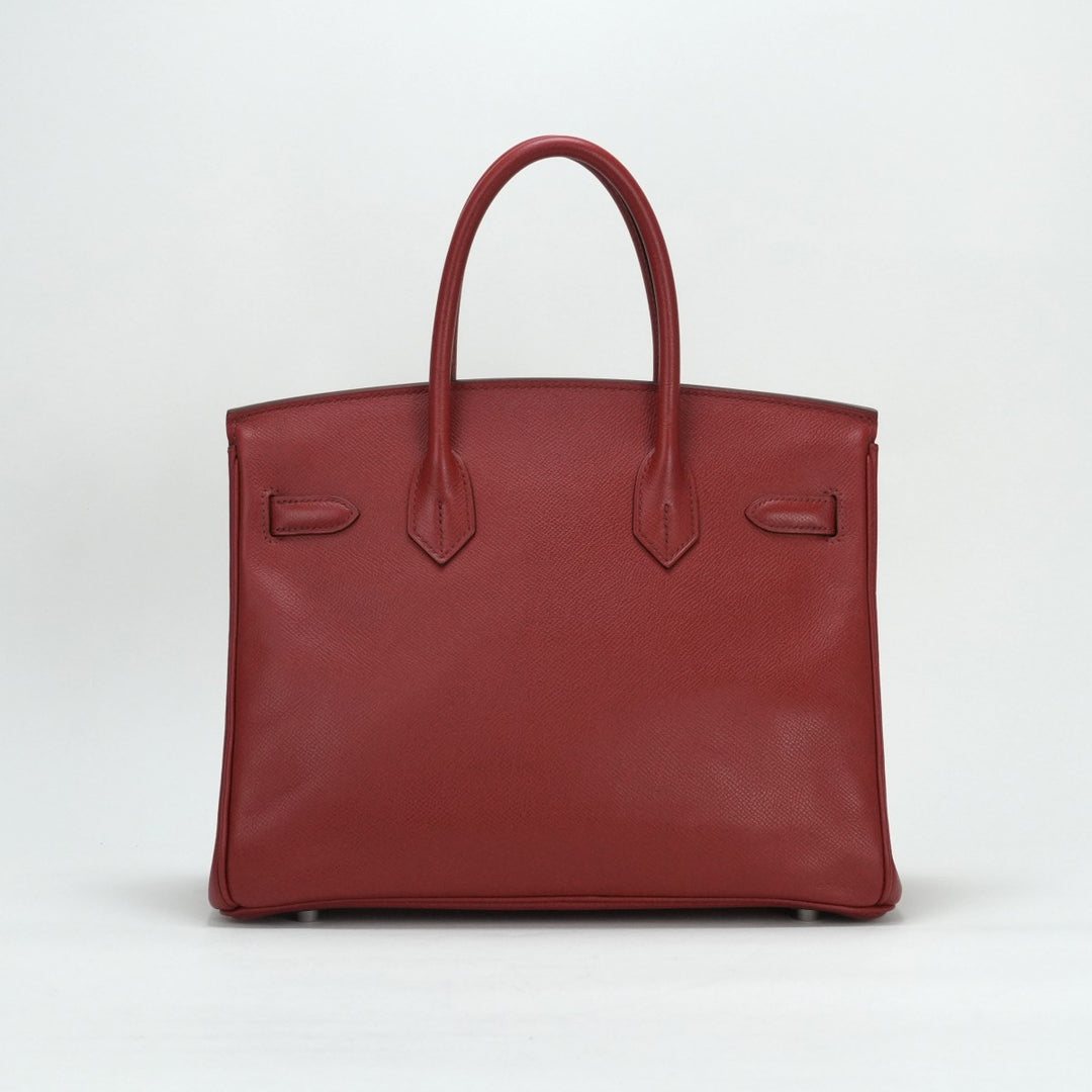 エルメス HERMES バーキン30 バーキン 30 バッグ トートバッグ エプソン ルージュカザック Rouge Casaque レッド red 赤 シルバー金具 エルメス HERMES バーキン30 バーキン 30 バッグ トートバッグ
