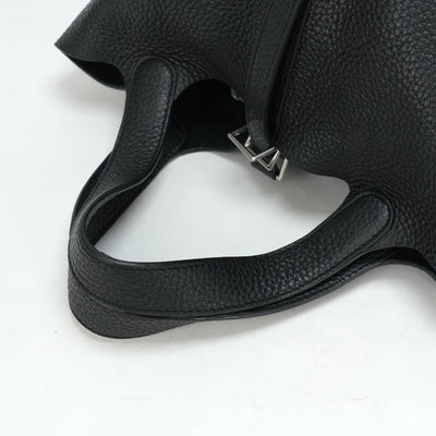 HERMES HERMES Picotin lock PM Picotin PM Picotin lock 18 Tote bag Toryon Clemence Noir Black Silver Metal fittings