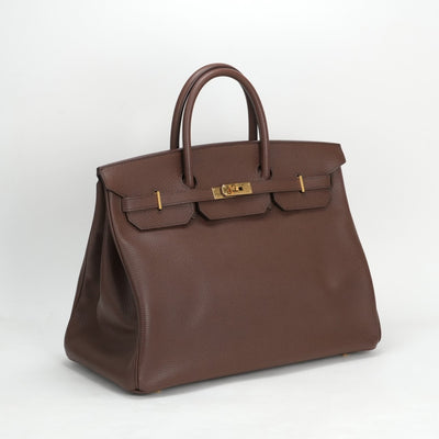 HERMES 헤르메스 Birkin 40 Birkin 40 가방, 토트 백, Ardenne manon 펠즈, 브라운, 금 피팅