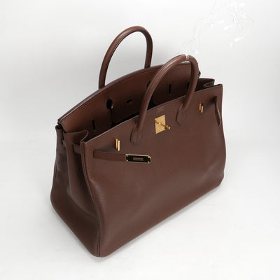 HERMES 헤르메스 Birkin 40 Birkin 40 가방, 토트 백, Ardenne manon 펠즈, 브라운, 금 피팅