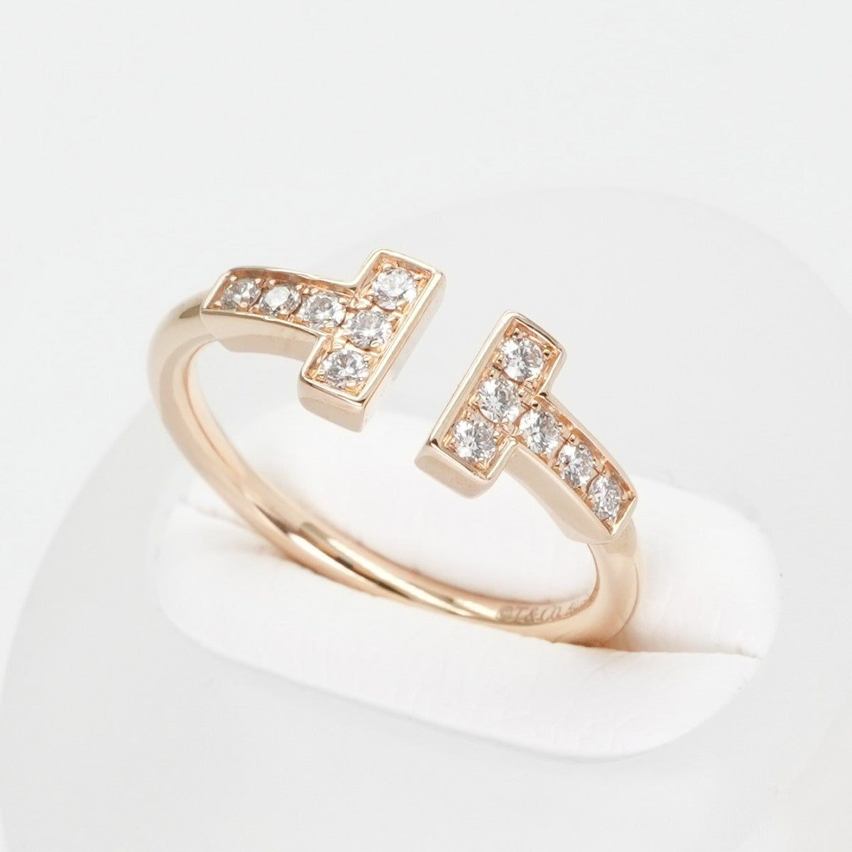 Tiffany & Co. TIFFANY&Co. Diamond Wire Ring T Wire Tiffany & Co. T-ring 750PG pink gold diamond ring rose gold