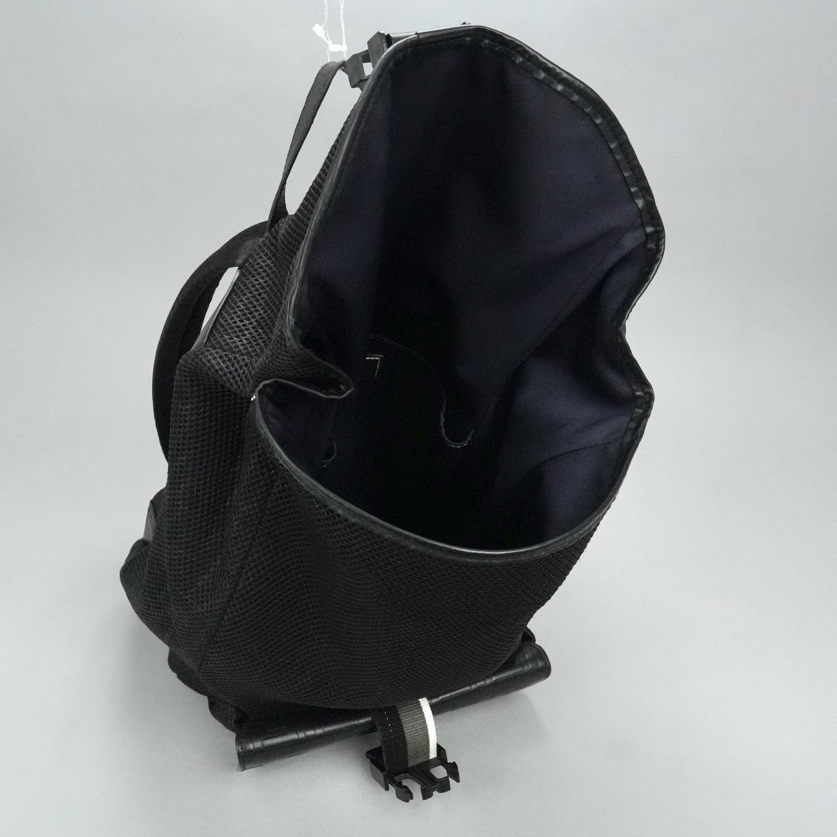 FENDI FENDI bag, backpack, backpack, mesh leather, black, black, metal fittings