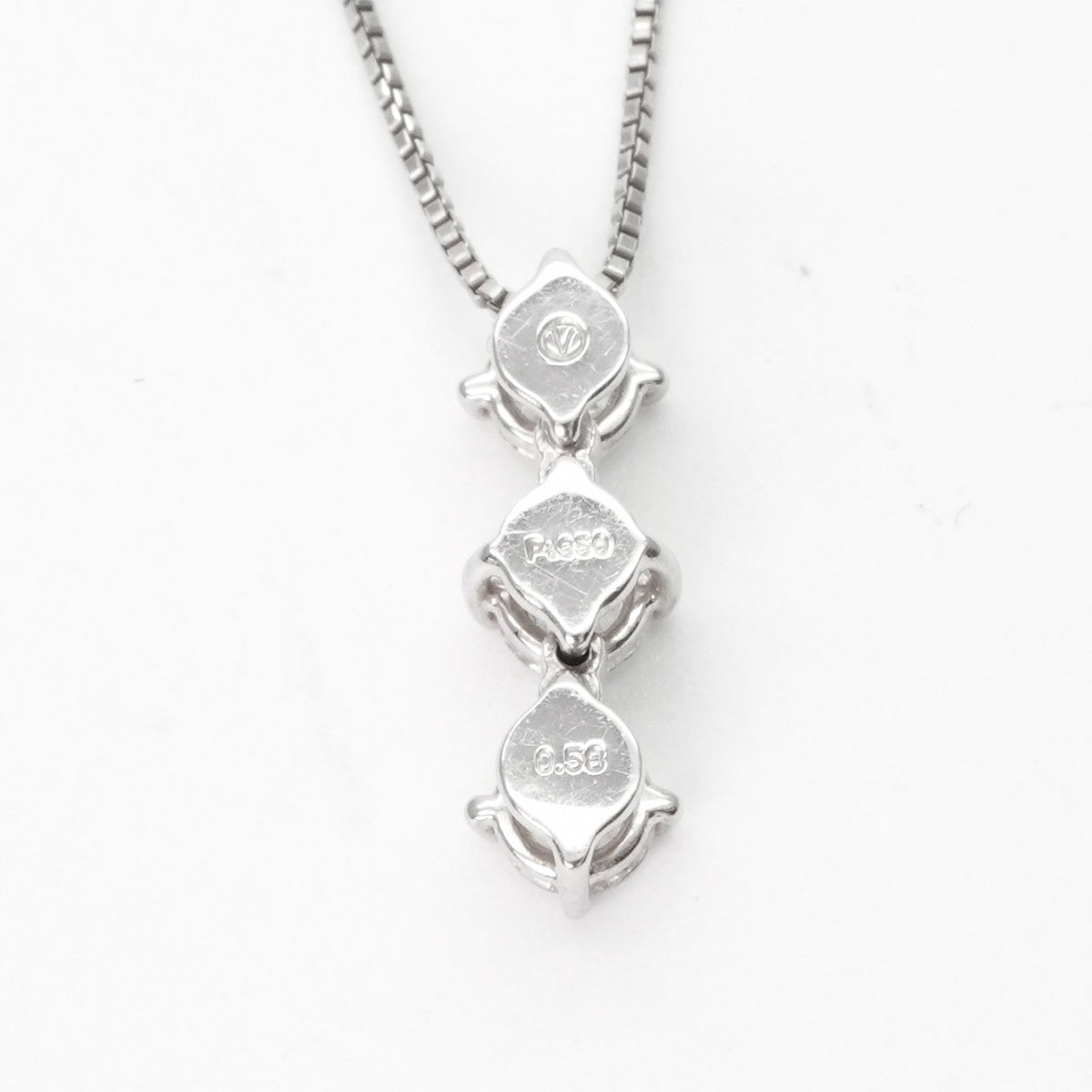 Vendome Aoyama Vendome Aoyama Diamond Necklace Trilogy Necklace Necklace Pendant Choker Pt950/Pt850 Silver Platinum Diamond Necklace Pendant