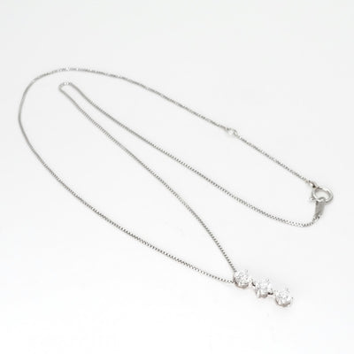 Vendome Aoyama Vendome Aoyama Diamond Necklace Trilogy Necklace Necklace Pendant Choker Pt950/Pt850 Silver Platinum Diamond Necklace Pendant