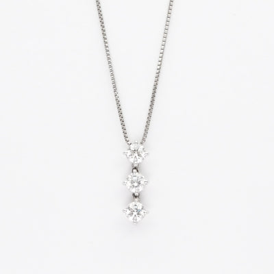 Vendome Aoyama Vendome Aoyama Diamond Necklace Trilogy Necklace Necklace Pendant Choker Pt950/Pt850 Silver Platinum Diamond Necklace Pendant