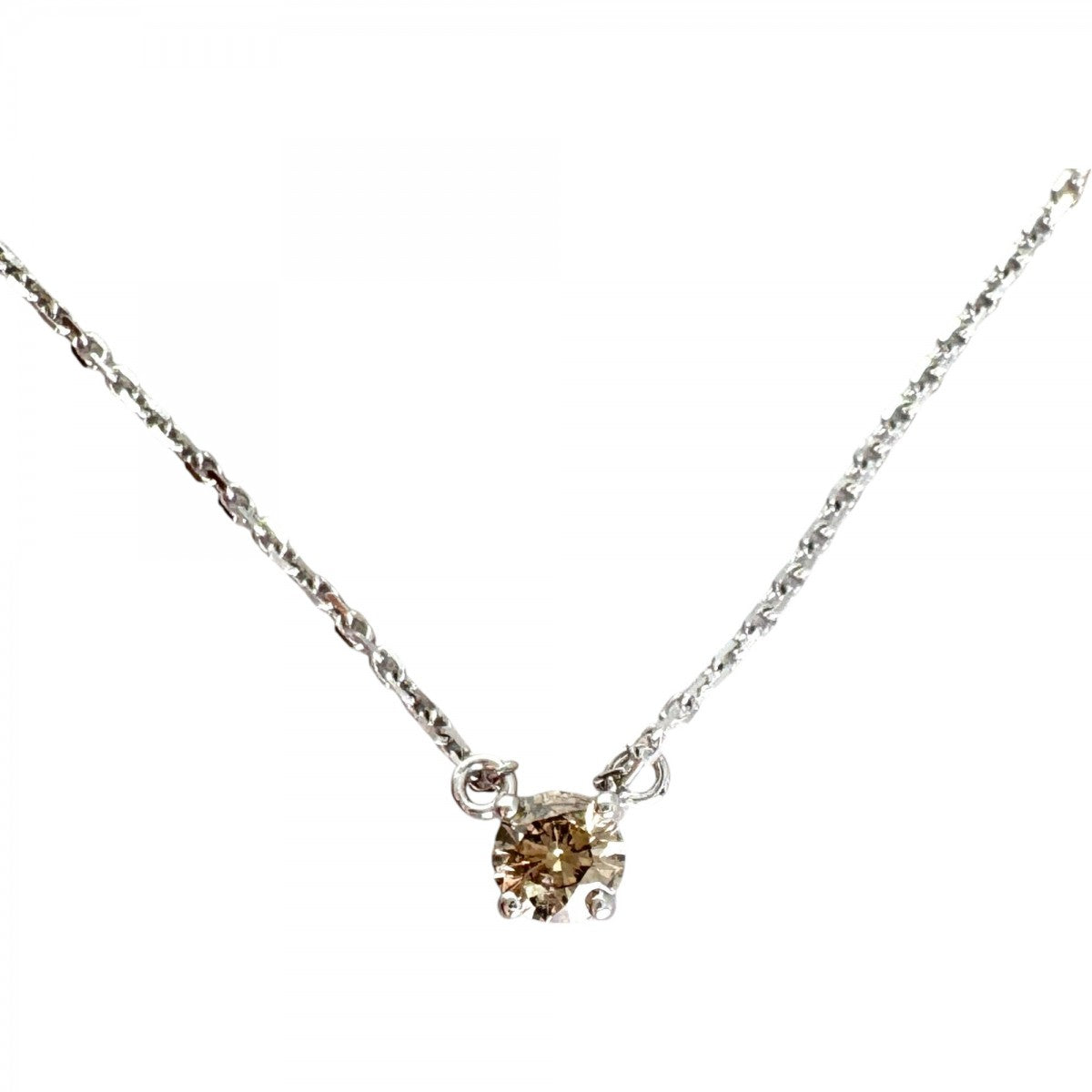 オー OEAU solitaire browndiamond necklace ネックレス ペンダント チョーカー 750 ホワイトゴールド