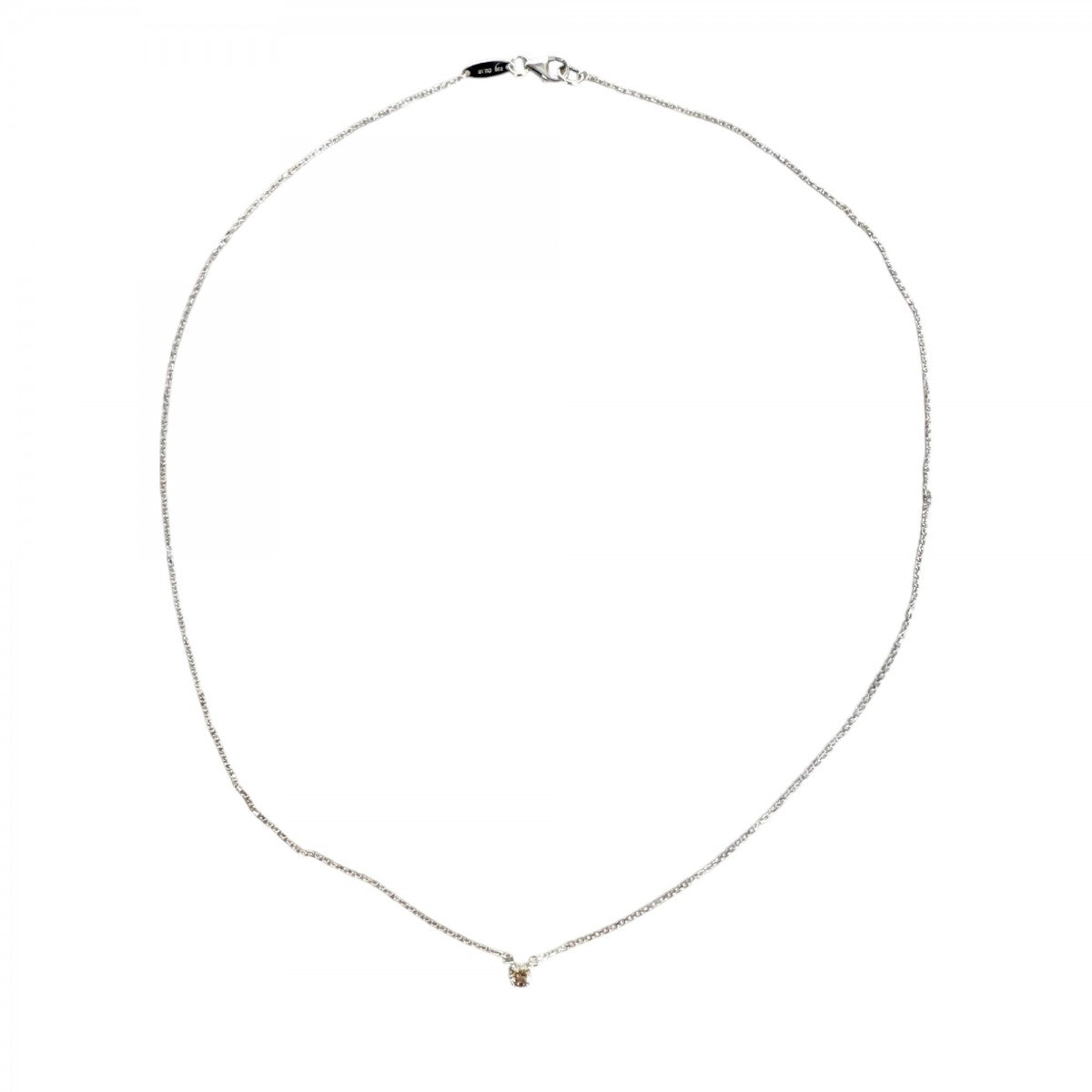 オー OEAU solitaire browndiamond necklace ネックレス ペンダント チョーカー 750 ホワイトゴールド