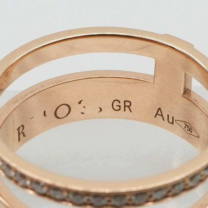 レポシ REPOSSI Berbere ベルベル 2連リング ピンクゴールド パヴェ